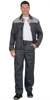 Костюм "СИРИУС-ФАВОРИТ" куртка, брюки т.серый со св.серым - фото 63441