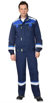 Куртка "СИРИУС-БОСТОН" т.синяя с васильковой и черной отделкой - фото 63516