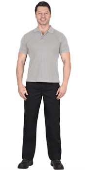 Рубашка-поло св.серая короткие рукава с манжетом, пл.180 г/м2 - фото 64645