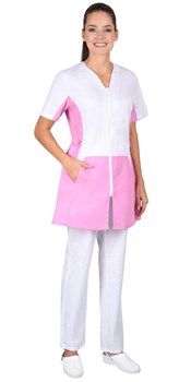Блуза "СИРИУС-ЕВА" женская белая с розовым - фото 64849