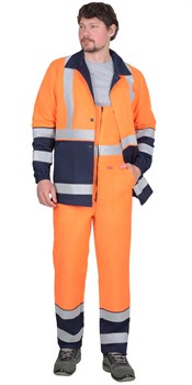 Костюм "Терминал-3-РОСС" куртка, п/к оранжевая с темно-синим - фото 65236
