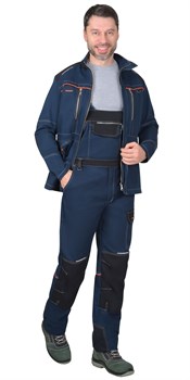Костюм "СИРИУС-ШАТЛ-РОСС" куртка, полукомбинезон, синий с черным - фото 67133