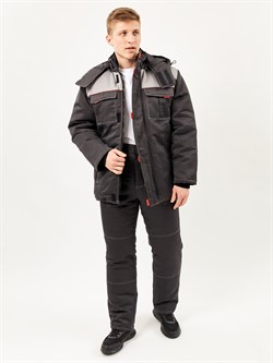Костюм мужской зимний "Фаворит" куртка, брюки серый со светло-серым - фото 67654