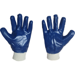 Перчатки рабочие защитные Scaffa NBR1530 хлопковые с нитрильным покрытием синие - фото 67723