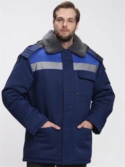 Куртка зимняя Бригада NEW (тк.Смесовая,210), т.синий/васильковый - фото 67950