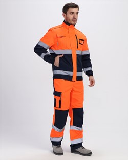 Костюм сигнальный ProfLine Specialist-1 (тк.Смесовая,240) брюки, оранжевый/т.синий - фото 68224