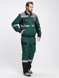 Костюм Виват-1 Премиум IMP (тк.Смесовая,240) брюки, зеленый/черный/серый - фото 68758