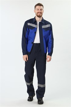 Костюм Вираж-1 (тк.Смесовая,260) брюки, т.синий/васильковый - фото 69225