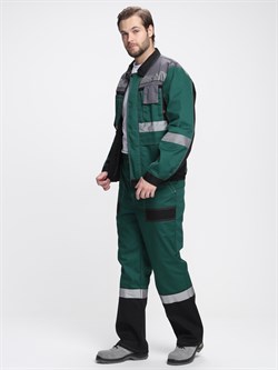 Костюм Виват-1 Премиум AR (тк.Смесовая,240) брюки, зеленый/черный/серый - фото 72369