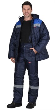 Костюм "Рост-Норд" куртка брюки, темно-синий с васильковым. Тк.Оксфорд  (ЧЗ) - фото 72423