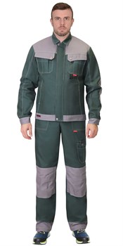 Куртка "ВЕСТ-ВОРК" короткая зеленая со ср.серым  (ЧЗ) - фото 72444