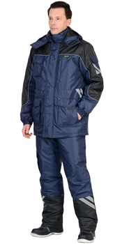 Костюм "ФОТОН" зимний: куртка дл., брюки тёмно-синий с черным и СОП-25 мм.  (ЧЗ) - фото 72476