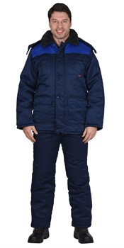 Куртка "Профессионал" дл.,зимняя тёмно-синяя с васильковым  (ЧЗ) - фото 72582
