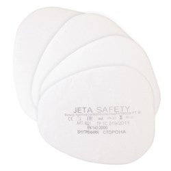 6021 Фильтр противоаэрозольный (предфильтр) Jeta Safety класса P1 R , в упаковке 4 шт/коробка 100 шт - фото 76617