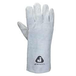 JWK101- Light Перчатки сварщика Jeta Safety с крагой из спилковой кожи без подкладки, цвет серый - фото 76706