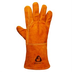 JWK201 Ferrus Light Перчатки сварщика Jeta Safety с крагой из спилковой кожи без подкладки, с дополнительной накладкой на ладони, цвет желтый - фото 76737