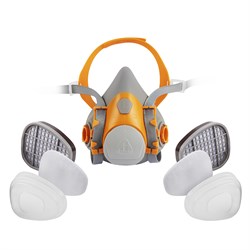 Комплект для защиты дыхания Jeta Safety J-SET 6500: полумаска, фильтры А1 (2 шт), предфильтры P2 (4 шт), держатели (2 шт) - фото 77276