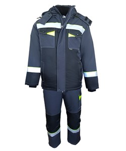 Костюм утеплённый ОРЕГОН-Мембрана куртка, брюки; т.серый, чёрный, лимон - фото 79165