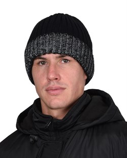 Шапка черная с СВ-элементами СИРИУС Юка, с утеплителем Тинсулейт (х12х60) - фото 84199