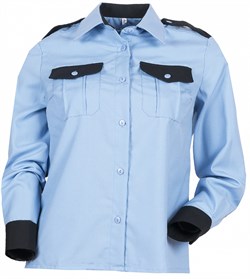 Рубашка охранника с длинным рукавом женская, голубой - фото 8441