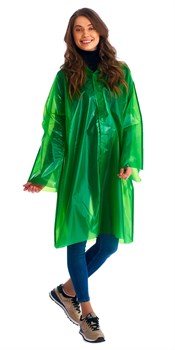 Плащ-дождевик СИРИУС-ЛЮКС на липучке ПВД 80 мкр. пропаянные швы, зеленый - фото 84592