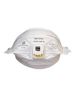 Респиратор ВМ-9163 NR D FFP3 (50 ПДК) с клапаном, складная, от аэрозолей (кр15х450) - фото 84910