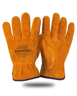 Перчатки цельноспилковые утепленные УРАЛ желтые (меховые) р.10,5  (х6х120) - фото 85152