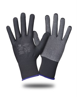 Перчатки Safeprotect НейпМикро-Ч (нейлон+ПВХ-микроточка, черный) - фото 85227