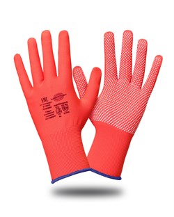 Перчатки Safeprotect НейпМикро-К (нейлон+ПВХ-микроточка, красный) - фото 85228