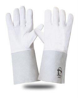 Краги-перчатки аргонщика, спилок/кожа, длина 35см, цвет серый, р10 (х60) - фото 85342