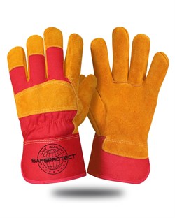 Перчатки спилковые комбинированные утепленные АЛТАЙ Safeprotect желтые(меховые) р.10,5 (х6х120) - фото 85397