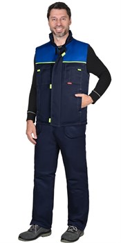 Жилет СИРИУС-ФАВОРИТ мужской, темно-синий с васильковым - фото 86292