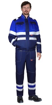 Костюм СИРИУС-НАВИГАТОР-2 куртка, брюки, синий с васильковым и СОП - фото 86665