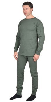 Бельё нательное трикотажное с начёсом (зима),оливковые тона,пл.250 г/кв.м Россия, ГОСТ - фото 87294