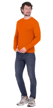 Футболка длинные рукава оранжевая 160г/м2 - фото 87306