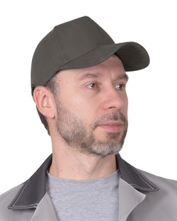 Кепка-бейсболка серая (пакет по 50 шт.,в упаковке 200 шт.) - фото 87401