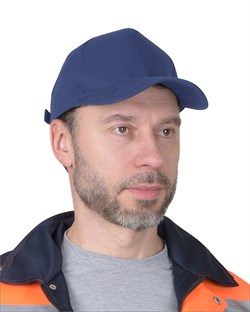 Кепка-бейсболка синяя (пакет по 50 шт.,в упаковке 200 шт.) - фото 87403