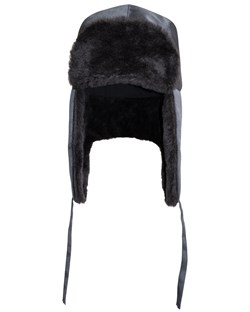 Шапка-ушанка СИРИУС-ЛЮКС т.серая (тк. смесовая) - фото 87438