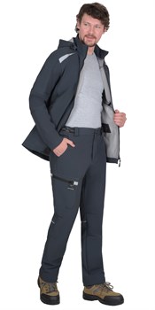 Костюм СИРИУС-СПЕЙС куртка, брюки, софтшелл сине-серый - фото 87784