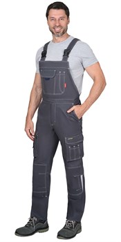 Полукомбинезон СИРИУС-ДЖЕТ т.серый с синим тк. мех. стрейч с ВО - фото 90304