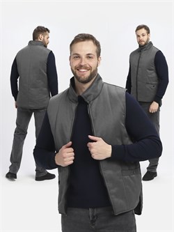 Жилет утепленный Универсальный (Смесовая, 210), темно-серый - фото 92102