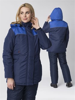 Куртка зимняя женская Сакрин (тк.Таслан,135), т.синий/васильковый - фото 92106