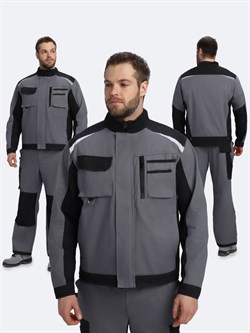 Куртка Милан NEW CH МВО (тк.Смесовая,270), т.серый/черный - фото 92136