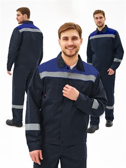 Костюм Липецк-1 СОП CH (тк.Смесовая,280) брюки, т.синий/васильковый - фото 92189