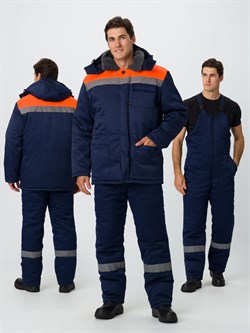 Костюм зимний Труженик-Ультра-2 IMP (тк.Смесовая,210) п/к, т.синий/оранжевый - фото 92190