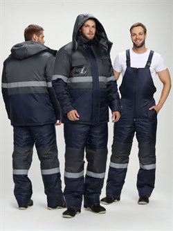 Костюм зимний Мегрес-2 СОП (тк.OxLine,90) п/к, т.серый/т.синий - фото 92206
