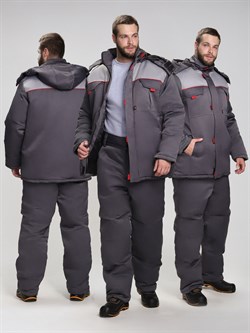 Костюм зимний Флофт-1 (тк.Смесовая,210) брюки, т.серый/св.серый - фото 92213