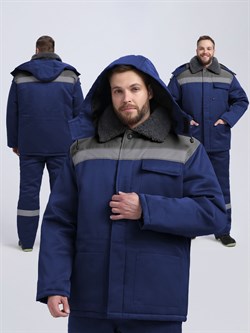 Куртка зимняя для бригадира NEW (тк.Смесовая,210), т.синий/серый - фото 92214