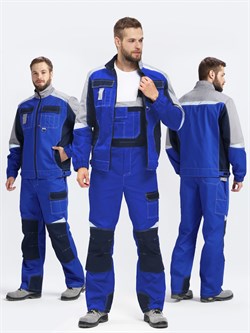 Костюм Вектрон-2 (тк.Смесовая,240) п/к, васильковый/т.синий/серый - фото 92277