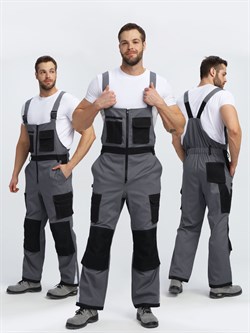 Полукомбинезон Милан CH (тк.Смесовая,260), т.серый/черный - фото 92299